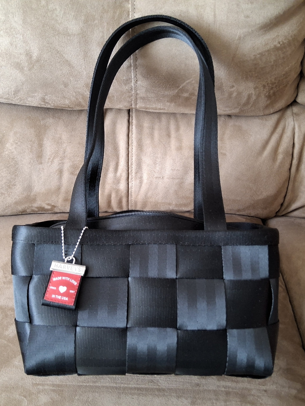 Harvey's Seatbelt Black Boxy Purse